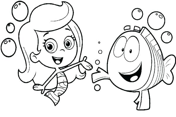600x400 Coloring Pages For Kids Online Fresh Bubble Guppies Nick Cute