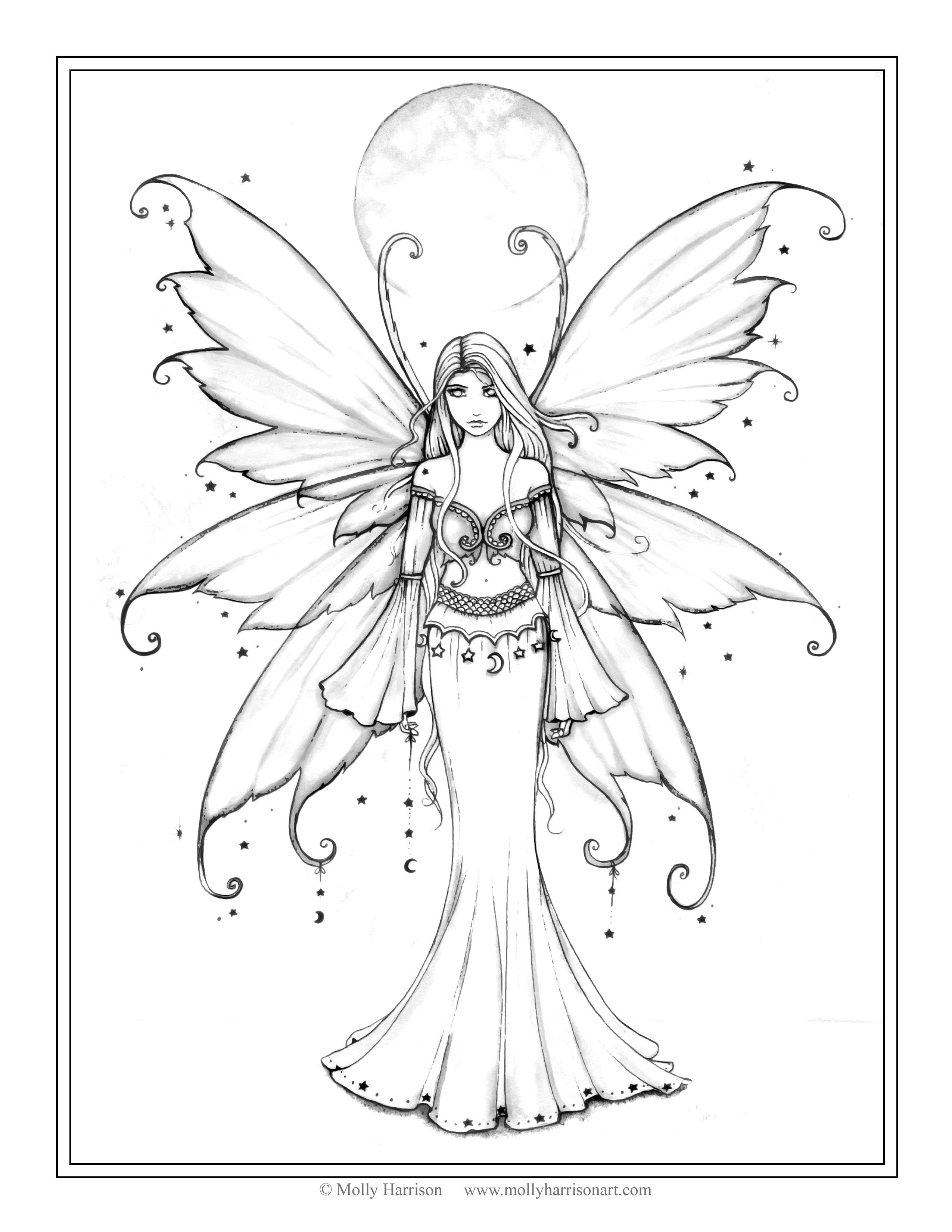 2550x3300 Free Fairy Coloring Page