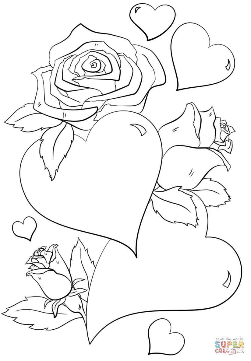 824x1186 Excellent Heart With Flowers Coloring Pages Free Printable