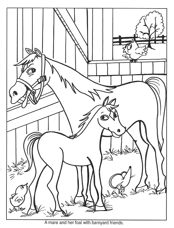 591x777 Happy Mom Horse Coloring Page