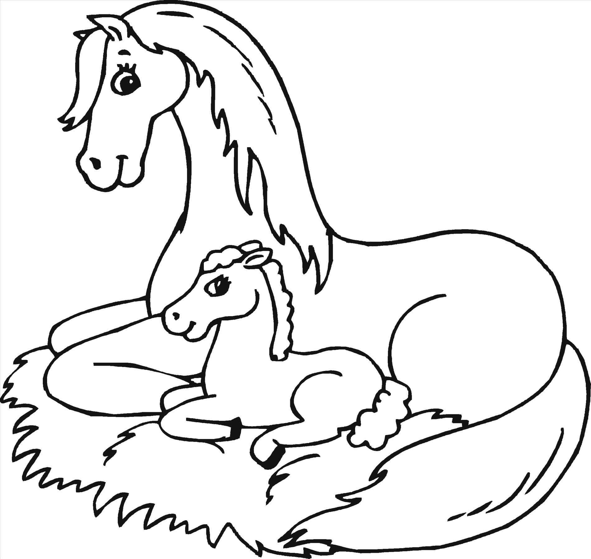 1899x1798 Mom And Baby Horse Coloring Pages Online Printable Inside