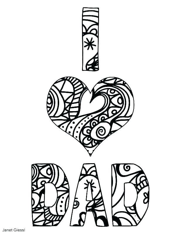 618x800 I Love Dad Coloring Pages Happy Birthday Dad Coloring Pages I Love