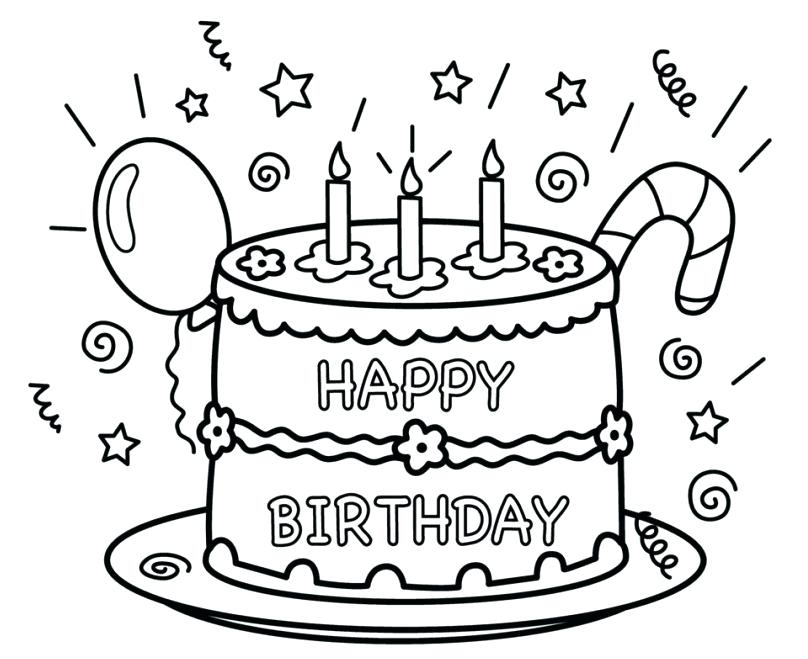 808x659 Free Printable Happy Birthday Coloring Pages Happy Birthday