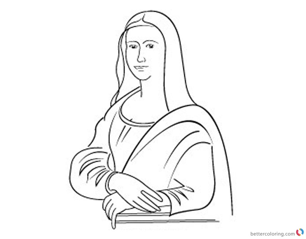 1024x800 Mona Lisa Coloring Page
