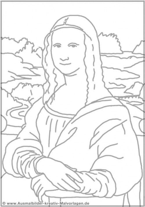 500x713 Mona Lisa Coloring Page Pdf