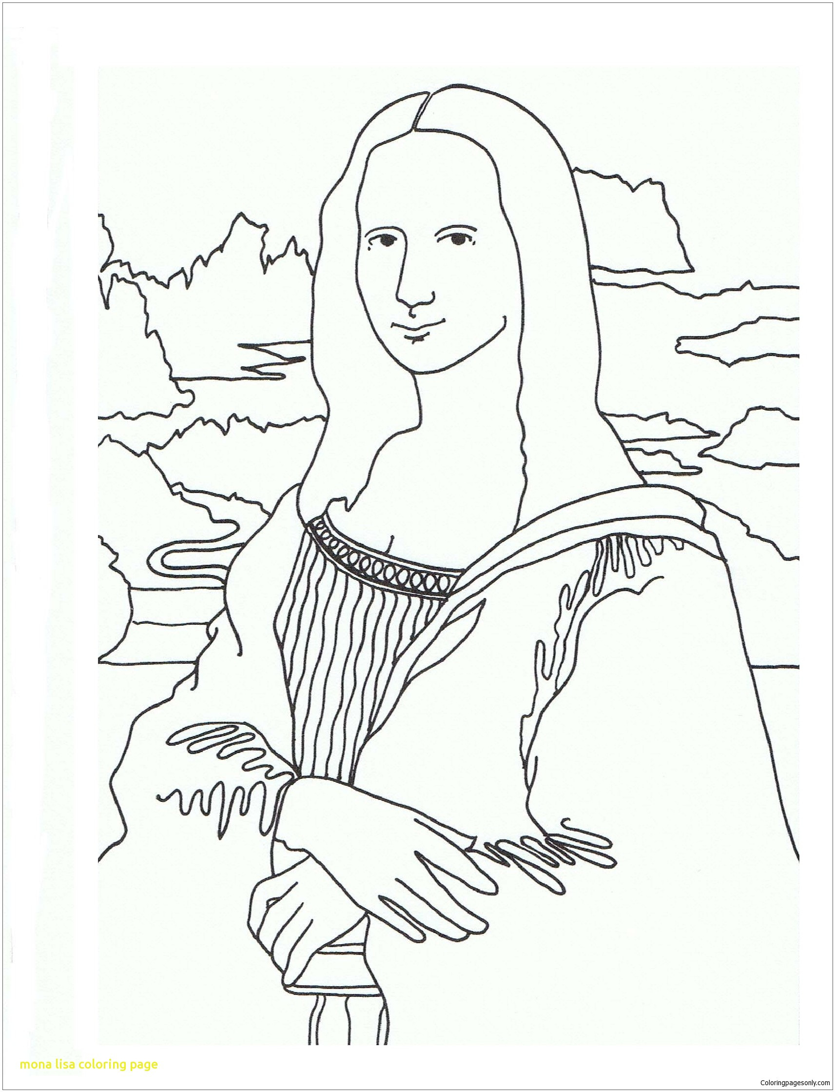 1713x2239 Mona Lisa Coloring Page With The Free Pages Line Of Stuning