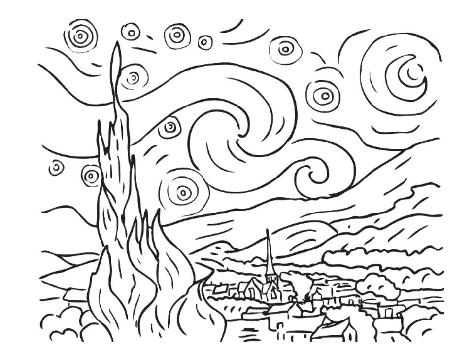 960x720 Monet Coloring Pages