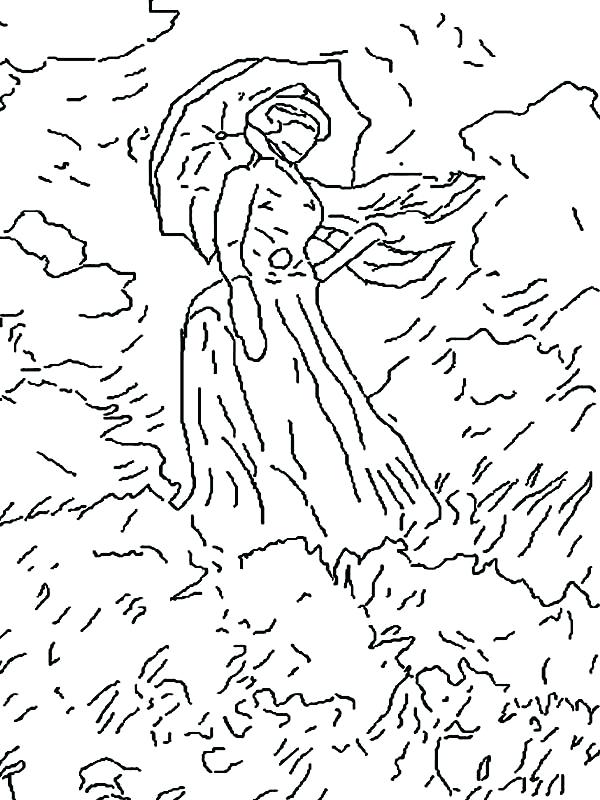 600x800 Monet Coloring Pages Famous Paintings Lady In The Meadow Famous