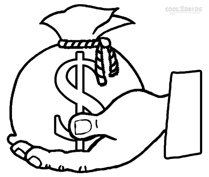 850x720 Printable Money Coloring Pages For Kids