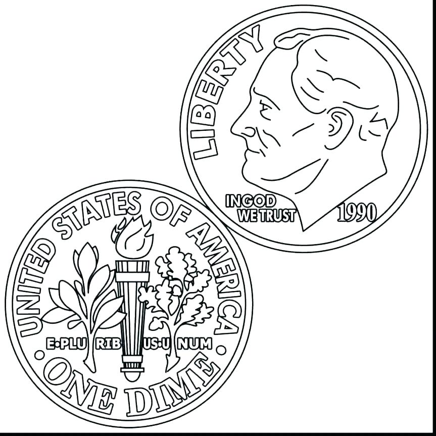 863x863 Canadian Coin Coloring Pages Money Coloring Page Money Coloring
