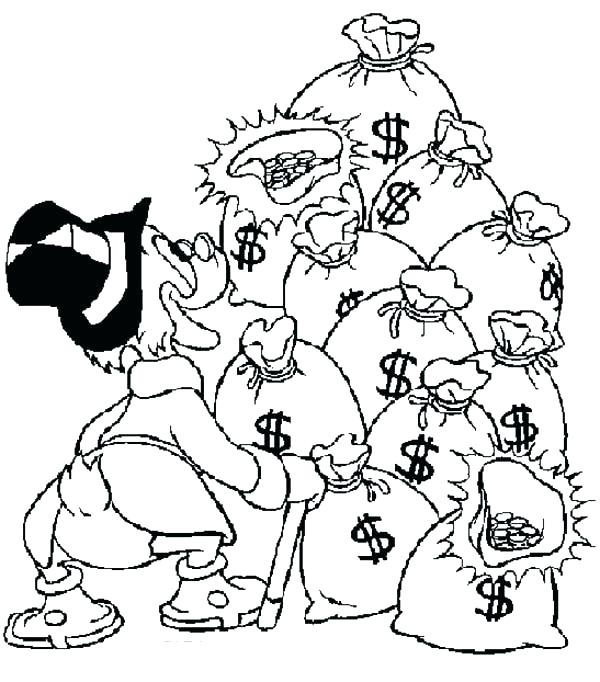 600x682 Coloring Pages Of Money Money Coloring Pages Money Color Pages