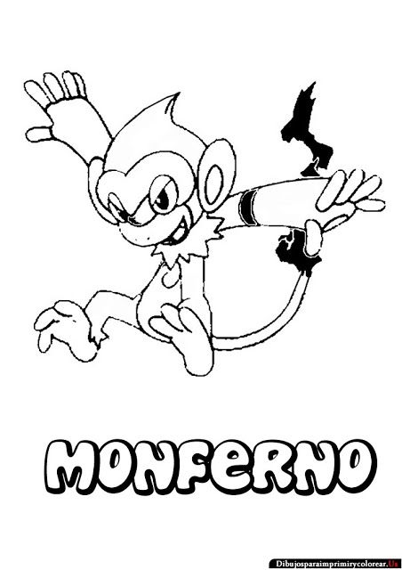 452x640 Dibujos De Pokemon Para Imprimir Y Colorear Monferno