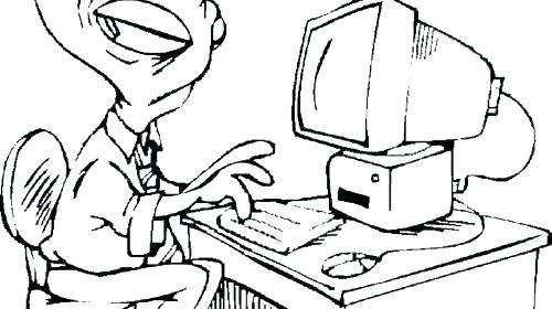 500x280 Idea Computer Coloring Pages And Mouse In The Monitor Coloring