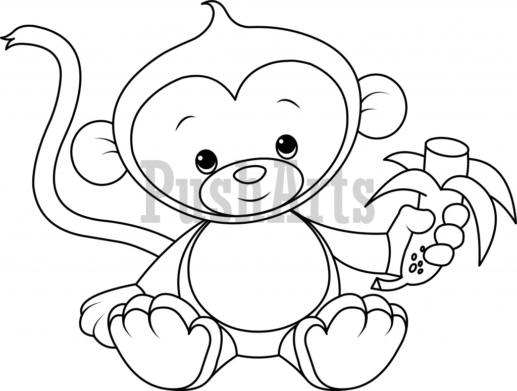 1024x774 For Cute Monkey Coloring Pages Coloring Pages Monkey Printable
