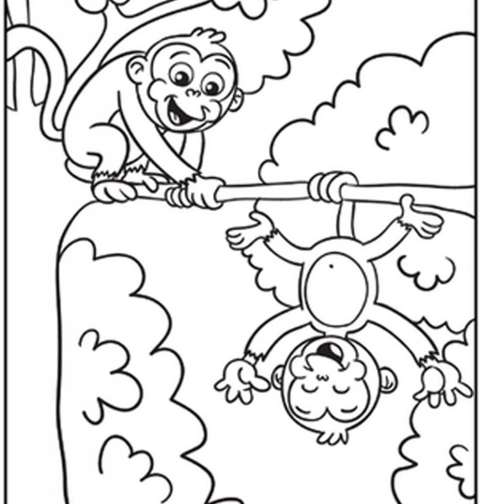 975x1024 Free Printable Cute Monkey Coloring Pages For Toddler Page