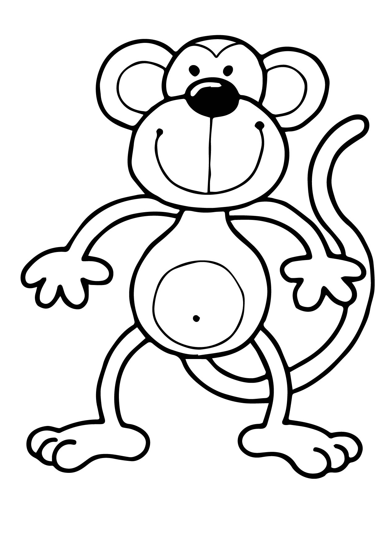 1240x1754 Kids Monkey Coloring Page Wecoloringpage