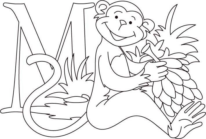 710x480 Monkey Coloring Pages