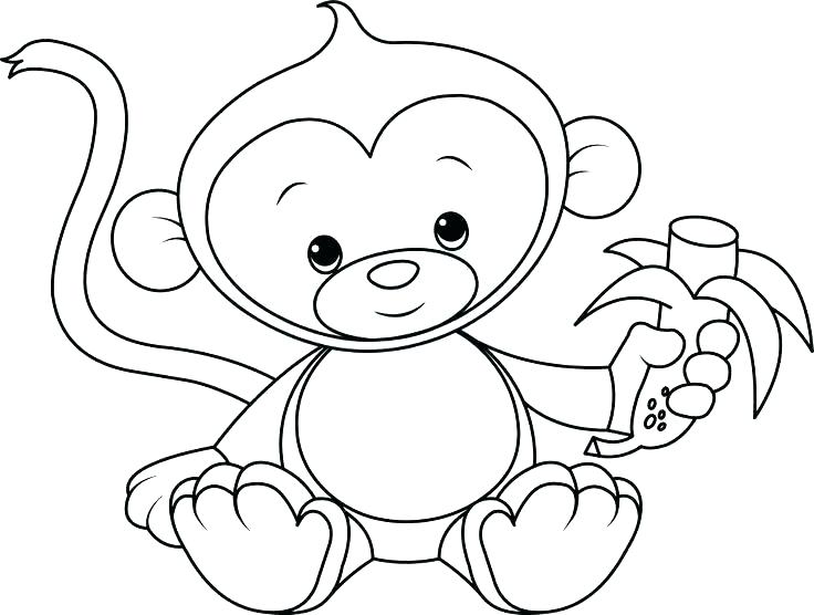 736x556 Monkey Coloring Pages Printable Baby Monkey Coloring Pages