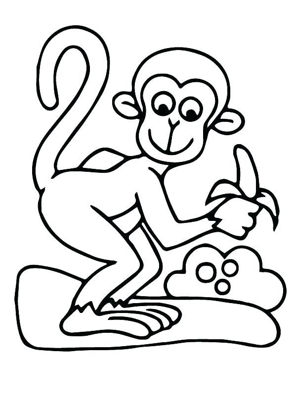 595x842 Monkey Pictures To Color Together With X Cute Monkey Coloring