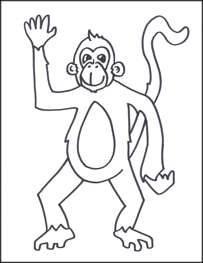 800x1032 Printable Monkey Coloring Pages For Kids New Coloring Sheets