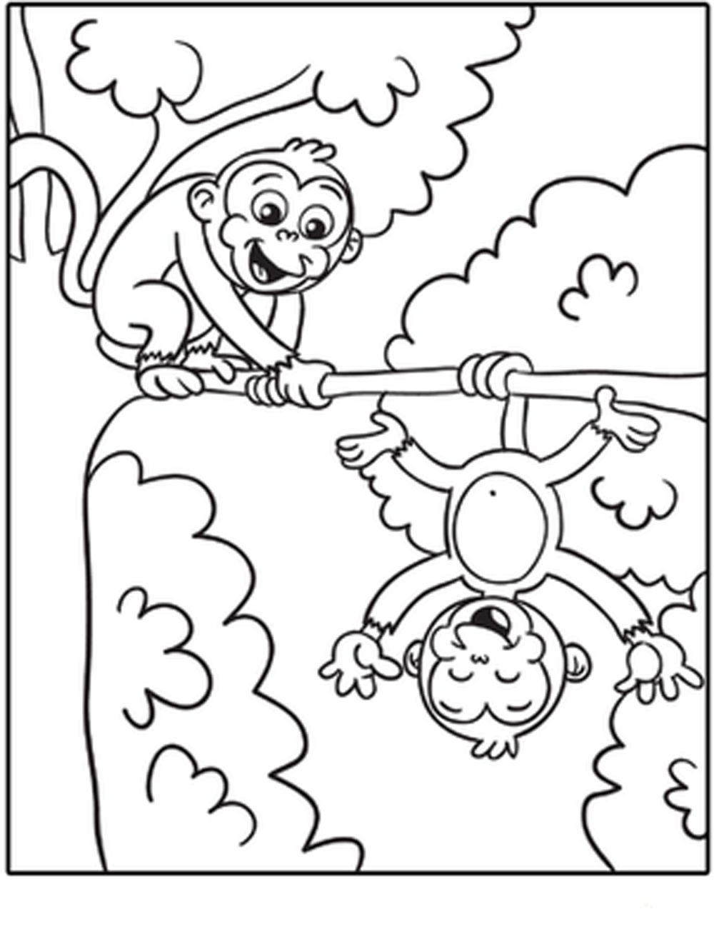 1000x1322 Free Printable Monkey Coloring Pages