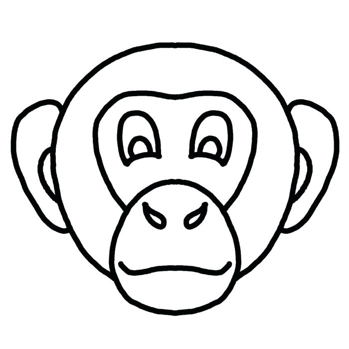 700x700 Monkey Face Coloring Page Monkey For Coloring Coloring Book Monkey