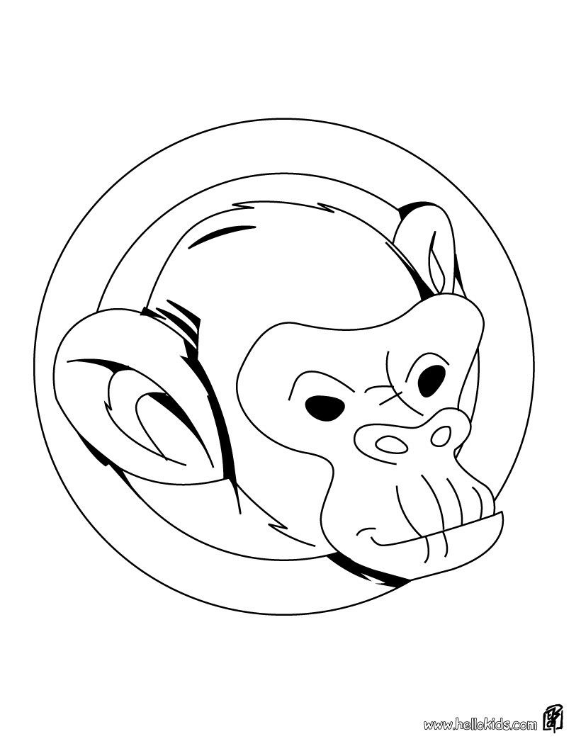 820x1060 Monkey's Head Coloring Sheet More Jungle Animals Coloring Pages