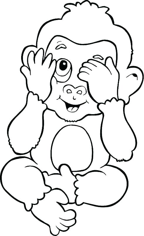 490x800 Monkey Coloring Pages Printable Baby Monkey Coloring Pages