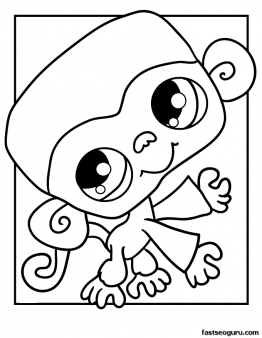 262x338 Printable Littlest Pet Shop Coloring Page Monkey