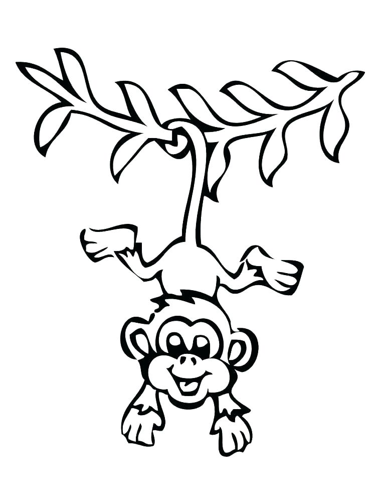 750x1000 Coloring Pages Monkey Monkey Printable Coloring Book For Kids