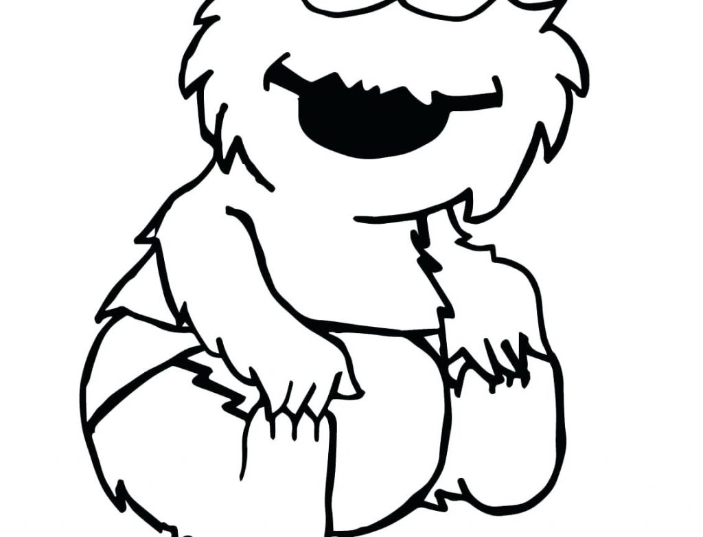 1024x782 Coloring Pages Cookie Monster Coloring Page Baby Sitting Free