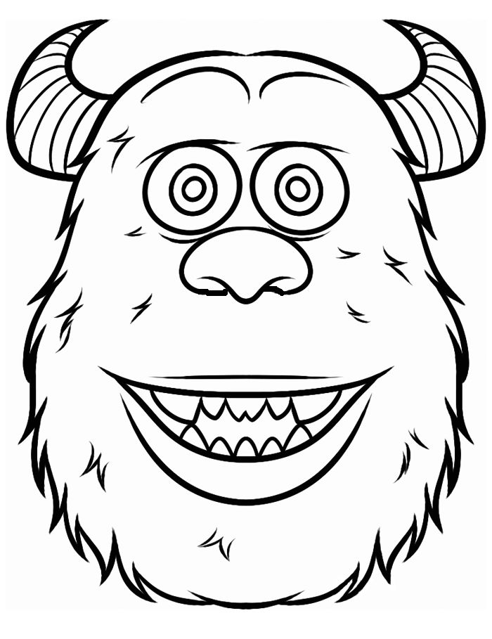 700x909 Monster Face Coloring Pages