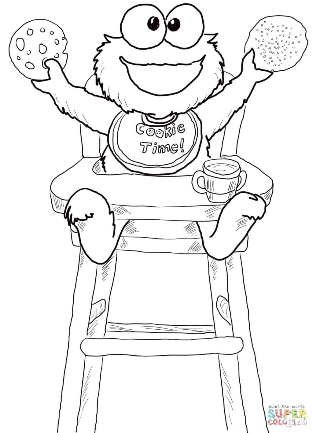 1024x1416 Coloring Page Cookie Monster Coloring Pages Click The Time