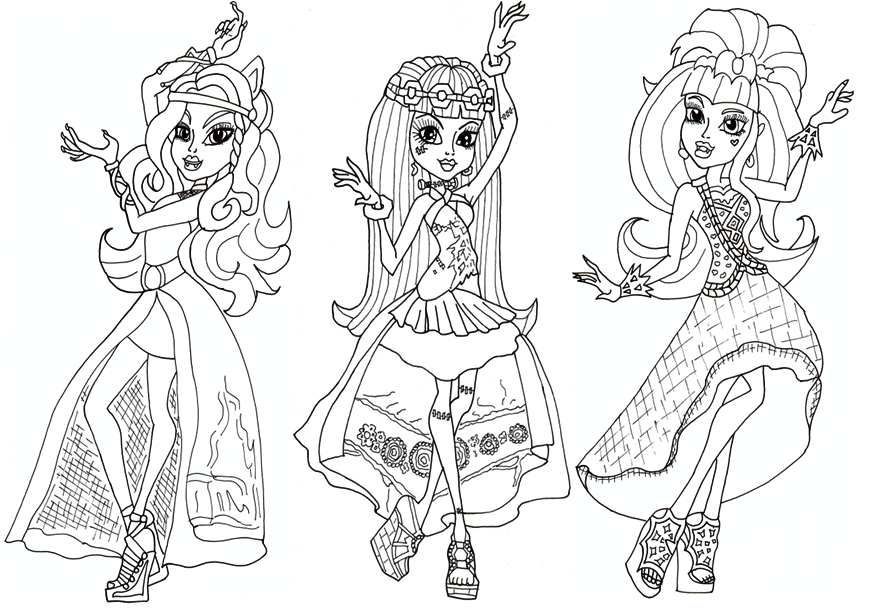 870x616 Monster High Coloring Pages Printable Free Printable Monster High