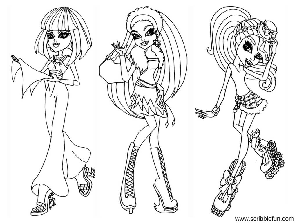 1024x768 Free Monster High Coloring Pages To Print For Kids