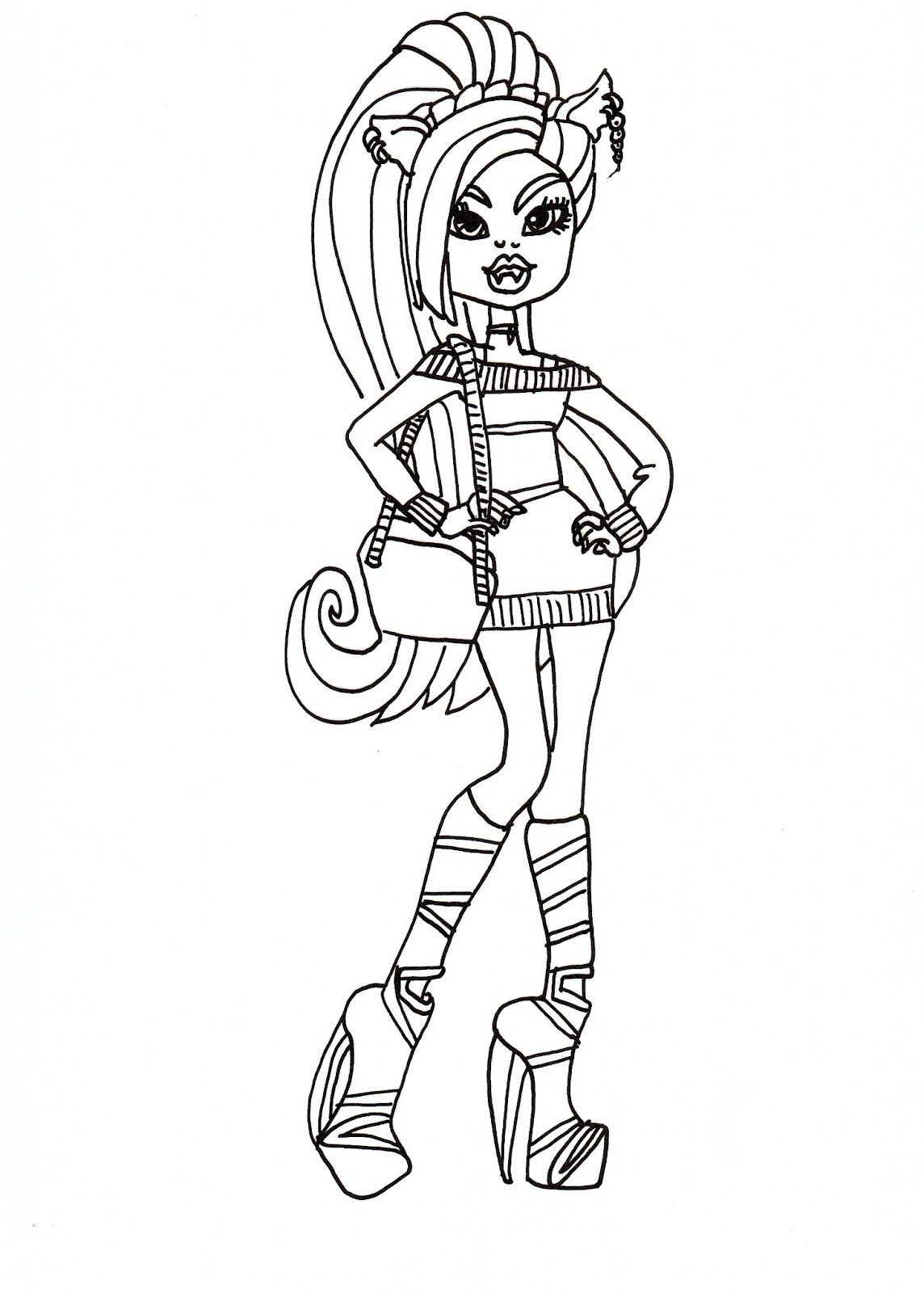 1144x1600 Monster High Free Printables Clawdeen Schools Out Coloring Sheet