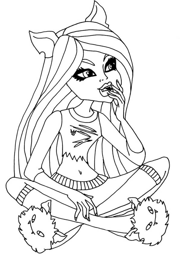 600x851 Clawdeen Wolf Wondering In Monster High Coloring Page Color Luna