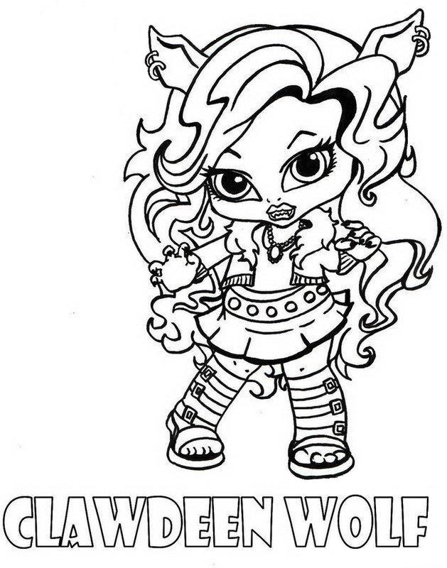 629x800 Baby Monster High Clawdeen Wolf Coloring Pages