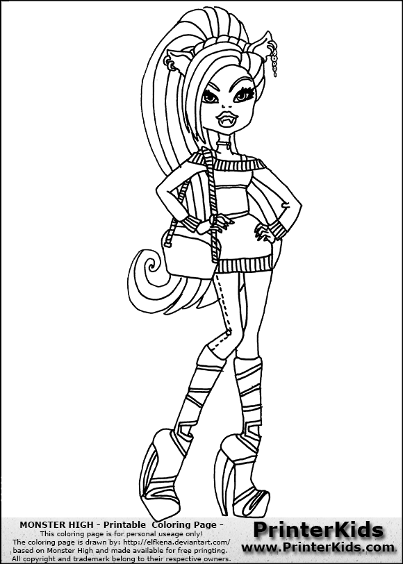 580x812 Monster High Clawdeen Coloring Pages