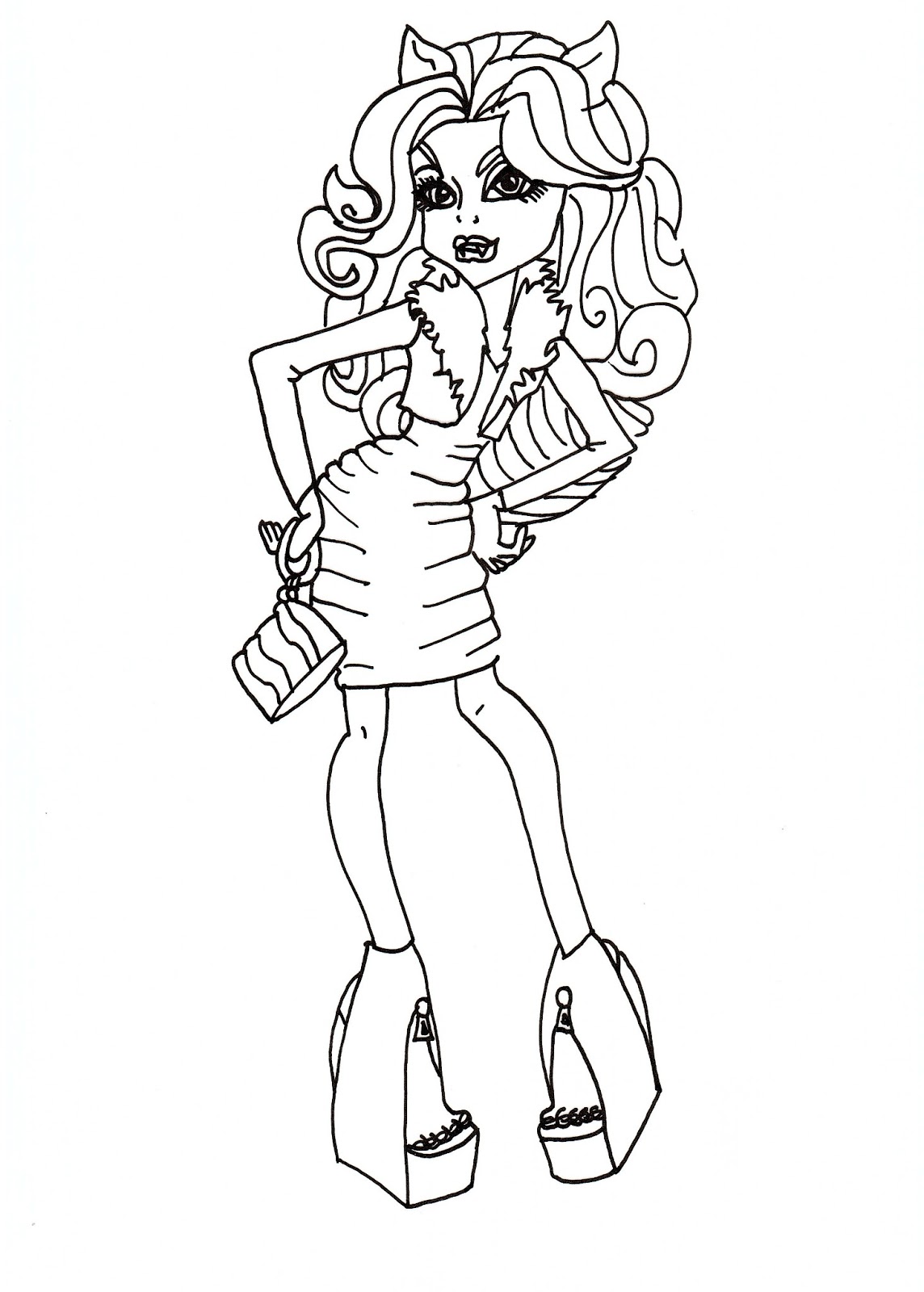 1144x1600 Monster High Clawdeen Wolf Coloring Pages To Print