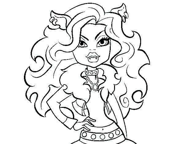 600x470 Monster High Coloring Pages Clawdeen Wolf Monster High Color Page