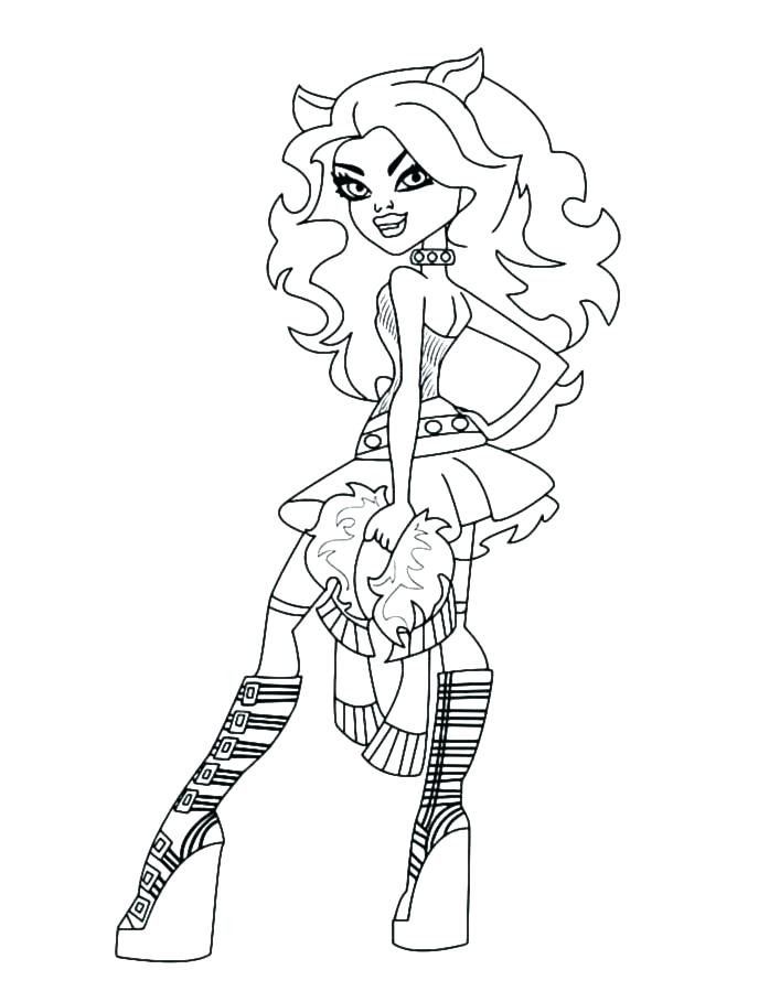 707x909 Monster High Coloring Pages Clawdeen Wolf Monster High Wolf