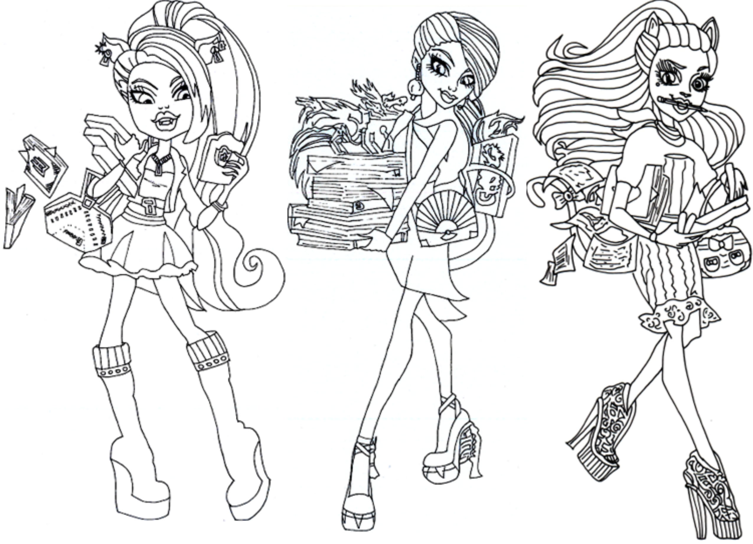 2551x1846 Monster High Coloring Printables