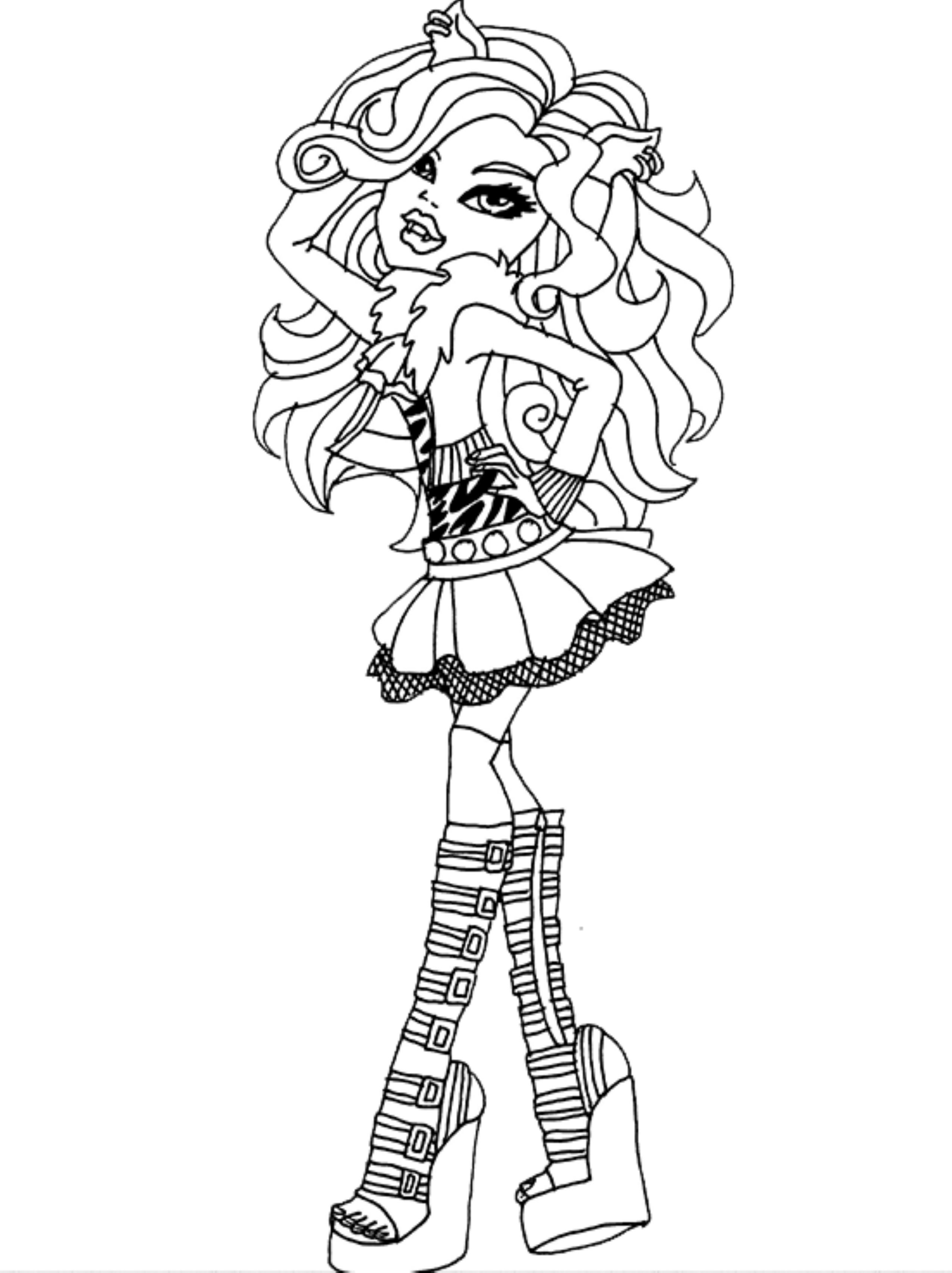 2551x3412 Monster High Coloring Pages All Characters Baby Free Draw To Color