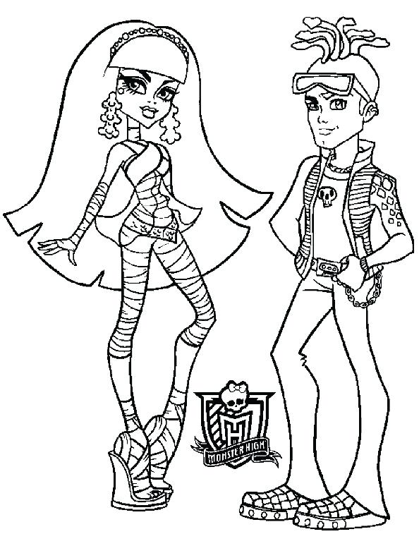 594x757 Monster High Coloring Pages Monster High Boo York Catty Noir