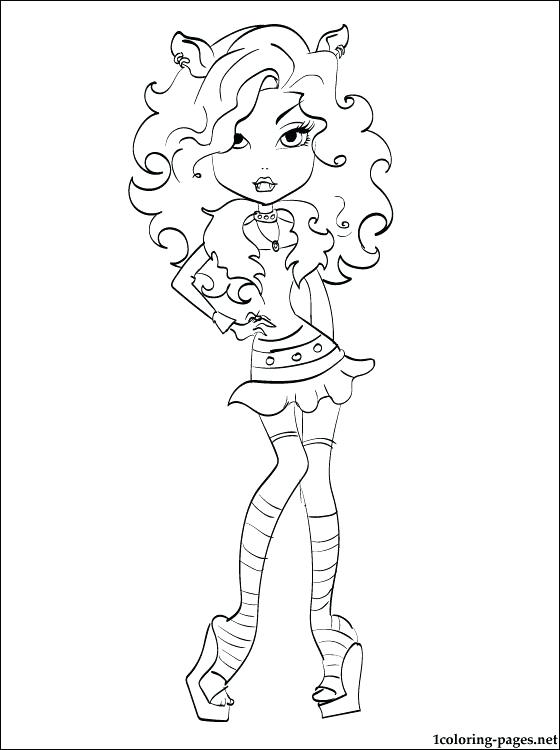560x750 Monster High Clawdeen Coloring Pages Wolf And Monster High