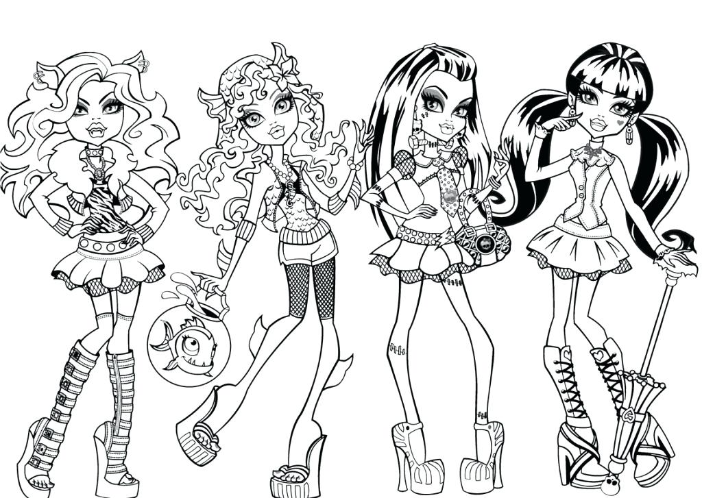 1024x727 Monster High Coloring Pages Wolf Little Boy Monster High Monster