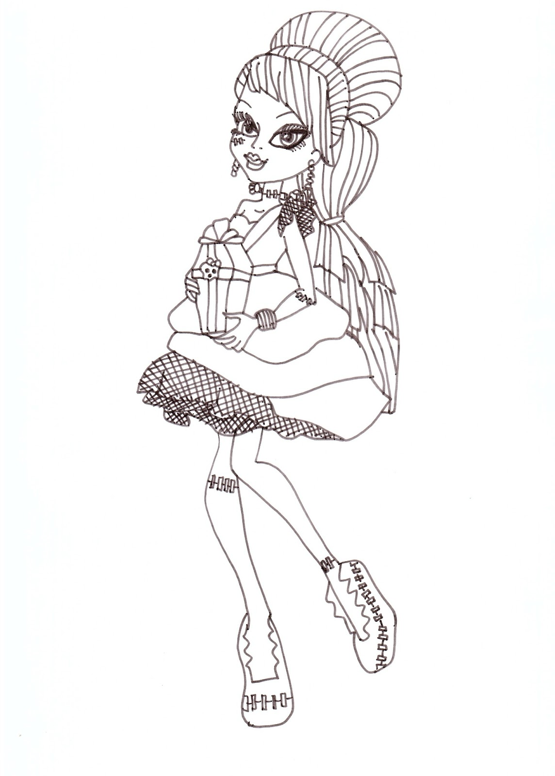 1144x1600 Free Printable Monster High Coloring Pages Frankie Sweet