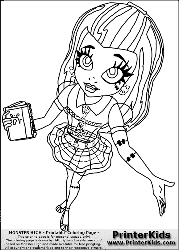 580x812 Monster High Frankie Coloring Pages