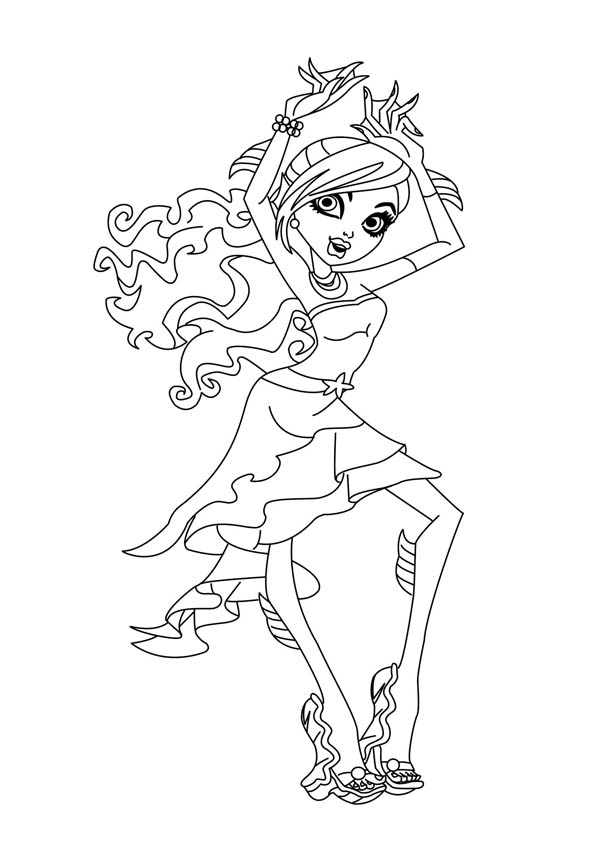 600x849 Lagoona Blue From Monster High Coloring Page Color Luna